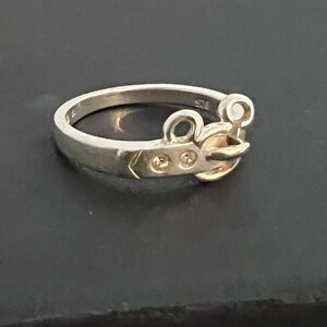 Disney Mickey Mouse buckle ring - sterling silver & CZ